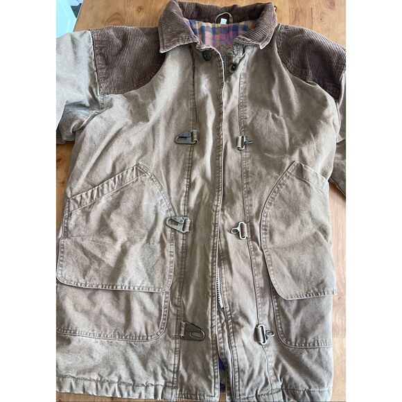 Vintage Spencer Douglas barn chore coat tan canvas with flannel lining size Smal - Picture 3 of 10